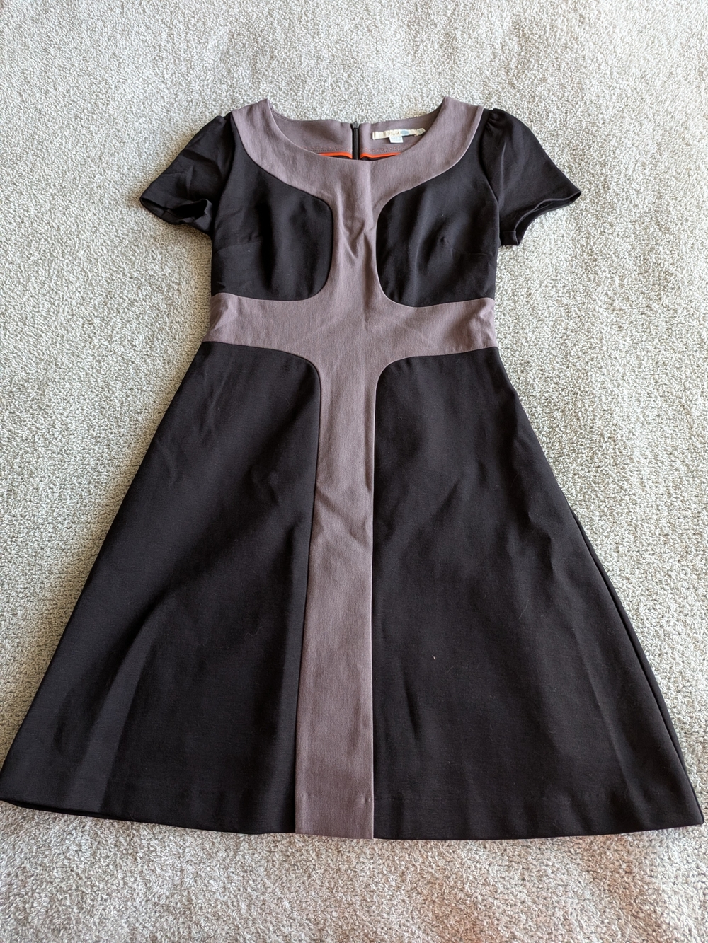 Boden Black Dress with Liliac Gray Panels